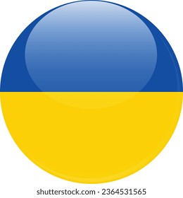 Round Shape 3D Button National Flag Ukraine | Hintergrundflagge
