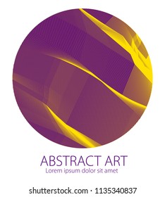 Round shape art and design element of beautiful linear surface texture. Vector abstract 3d perspective background for layouts, posters, banners, print and web. Trendy and cool.