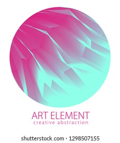 Round shape art and design element of beautiful linear surface texture. Vector abstract 3d perspective background for layouts, posters, banners, print and web. Trendy and cool.