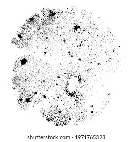 Round shape background with rough surface. Dust overlay distress grained texture. One color graphic resource.