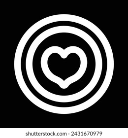 Round shape badge with heart in it icon icon design