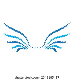 Logo de la ilustración del ala de ave de forma redonda