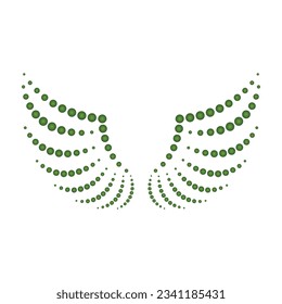 Round shape bird wing illustration logo