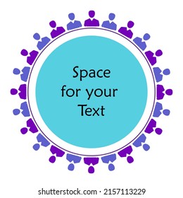 Round Shape blank logo with people icon. Vector illustration EPS 10 File on white backgroun.