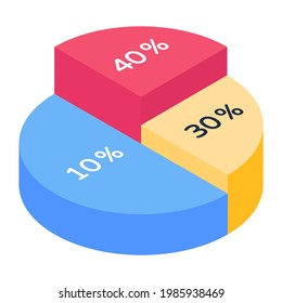 Round shape chart with infographics depicting doughnut graph 