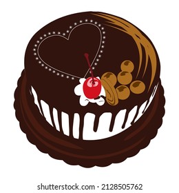 round shape chocolate birthday cake