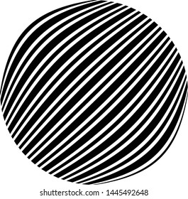Round shape circle design element black monochrome stripped visual effect halftone monochrome black isolated on white vector sign symbol background