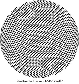 Round shape circle design element black monochrome stripped visual effect halftone monochrome black isolated on white vector sign symbol background