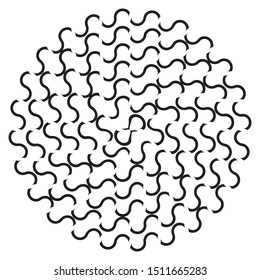 Round shape with circle dots. Vector chain template texture.