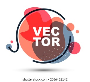 Round shape colorful ink paint fluids vector illustration isolated on white, modern style design composition layout for web banner, abstract background artistic style.