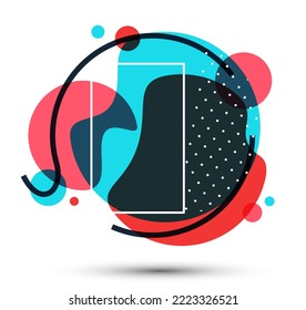 Round shape colorful ink paint fluids vector illustration isolated on white, modern style design composition layout for web banner, abstract background artistic style.