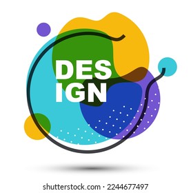 Forma redonda colorida de los fluidos de la pintura de la tinta ilustración vectorial aislada en blanco, diseño de composición de estilo moderno para banner web, estilo artístico de fondo abstracto.
