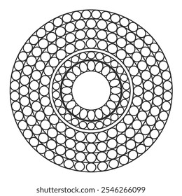 Round shape colouring page line art design