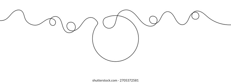 Forma redonda en estilo de arte de línea continua en estilo de dibujo de línea continua. Boceto de forma redonda minimalista en línea negra aislado sobre fondo blanco. Ilustración vectorial .EPS 10 .	
