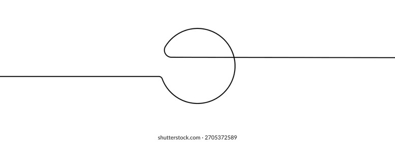Forma redonda en estilo de arte de línea continua en estilo de dibujo de línea continua. Boceto de forma redonda minimalista en línea negra aislado sobre fondo blanco. Ilustración vectorial .EPS 10 .	
