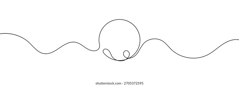 Forma redonda en estilo de arte de línea continua en estilo de dibujo de línea continua. Boceto de forma redonda minimalista en línea negra aislado sobre fondo blanco. Ilustración vectorial .EPS 10 .	
