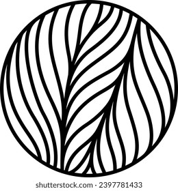 Round shape decorative striped ornament.