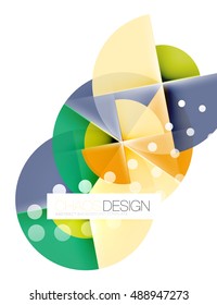 Round shape elements composition. Abstract vector background