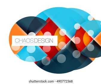 Round shape elements composition. Abstract vector background