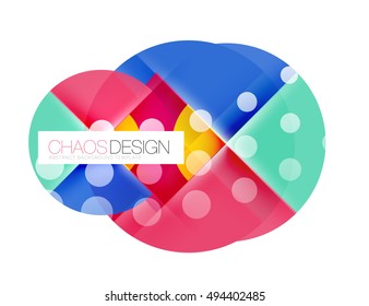 Round shape elements composition. Abstract vector background