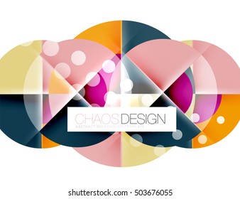 Round shape elements composition. Abstract vector background