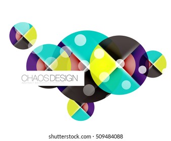 Round shape elements composition. Abstract vector background