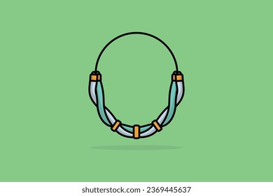Round shape Girls Beads Necklace with Black Chain vector illustration. Beauty fashion objects icon concept. New arrival women fashion necklace vector design.