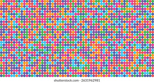 Round shape grid vibrant color background