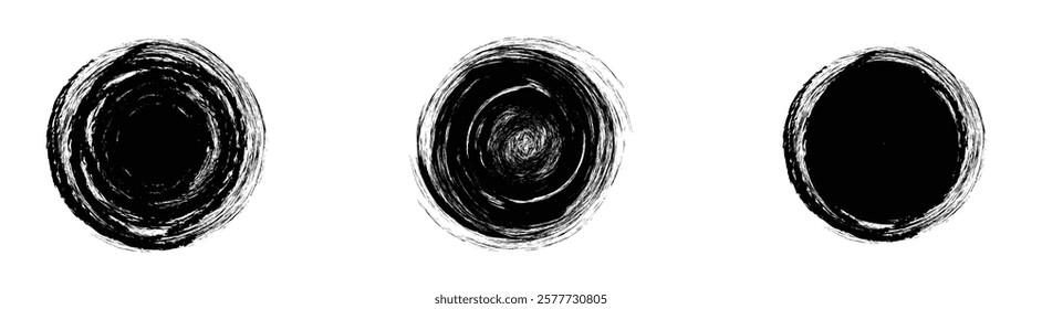 round shape grungy circle hand drawing