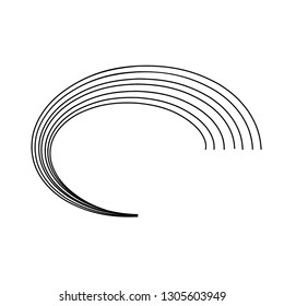 Round shape half circle design element black isolated on white vector sign symbol icon