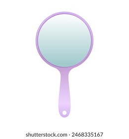 Round Shape Hand Mirror Flat Vector Design