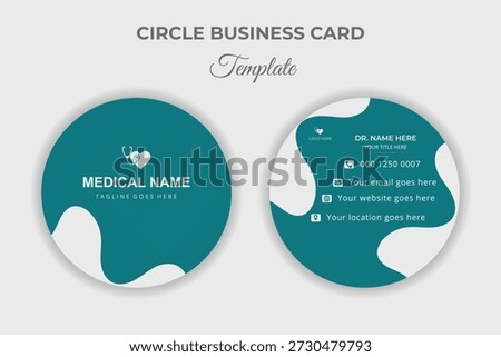 Round Shape Hospital Visiting Card Design Template