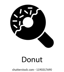 Round shape ice cream for eating is donut