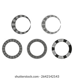 Round shape icon. Circle graphic element. Decorative ring vector. Geometric pattern symbol.