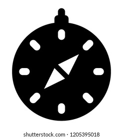 
Round shape instrument depicting compass rose 
