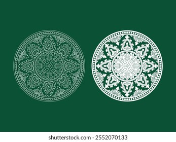 Round shape Khmer art drawing from temple sculpture, Cambodia traditional ornamental pattern it's good for culture design, decoration project, royal palace. Traditional ornament art Cambodia.