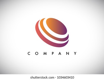 Round shape logo, circle logo with Abstract swirl lines vector