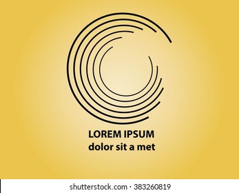 Round shape logo design circles of lines vector illustration.