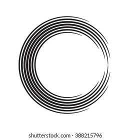 Round shape. Logo design. Circles of lines. Vector illustration.