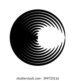 Round shape. Logo design. Circles of lines. Vector illustration.