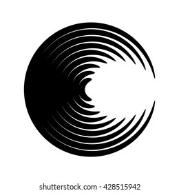 Round shape. Logo design. Circles of lines. Vector illustration.