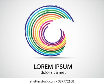 Round shape. Logo design.Circles of lines. Vector illustration.