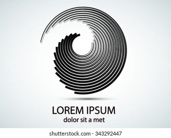 Round shape. Logo design.Circles of lines. Vector illustration.