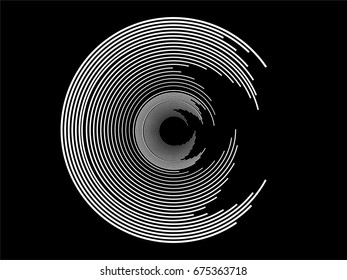 Round shape. Logo design.Circles of lines. Vector illustration.
