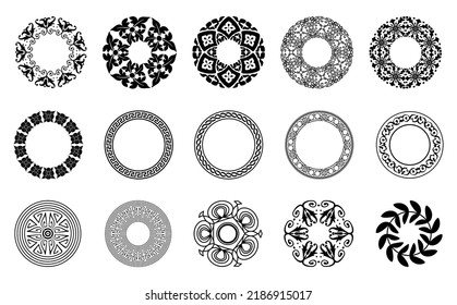 conjunto de ornamentos de forma redondeada mandala, fondo transparente vectorial bueno para una variedad de materiales de diseño, fondos, invitaciones, afiches, medios sociales, plantillas