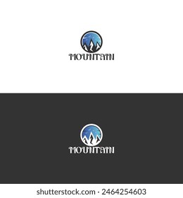 Runde Form Mountain Logo mit druckfertiger Datei