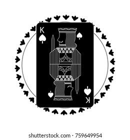 round shape of playing card king character poker