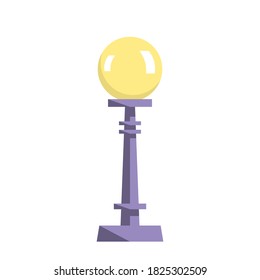 Round shape street lamp. Vector isolated illustration in flat style.