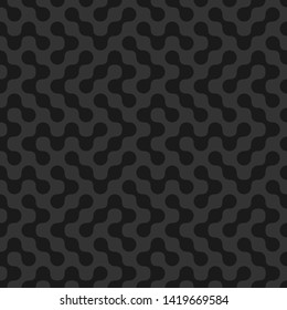 Round shape truchet seamless pattern. Black metaball forms. Flat style. Vector illustration.