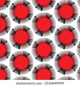 round shape uniqe pattern red